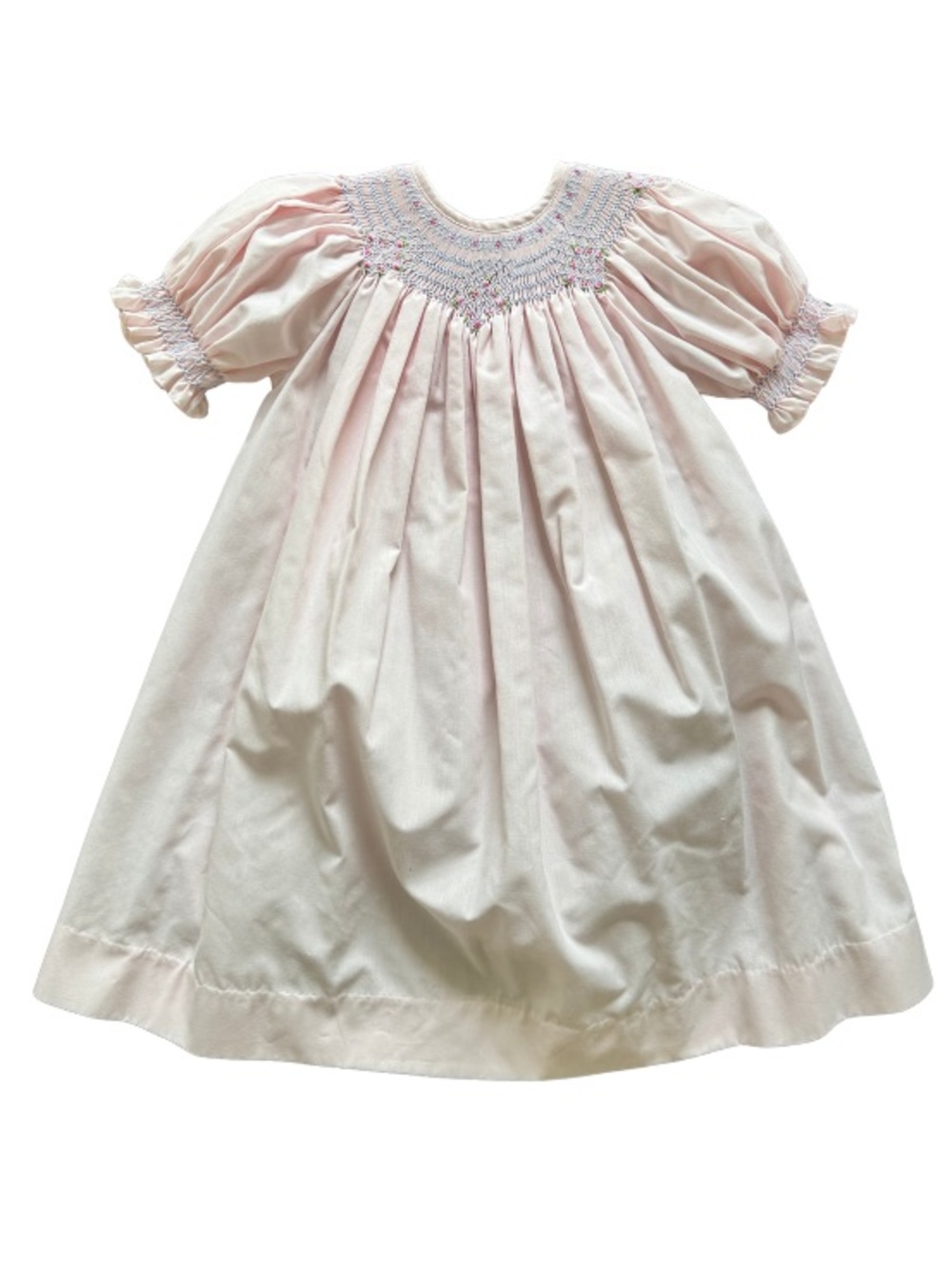 🌸 Classy Couture Girls Pink Hand Smocked Bishop Heirloom Dress 3T